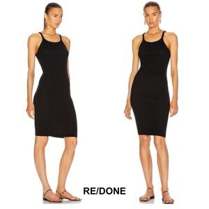 Re/Done Elegant Black Midi Dress